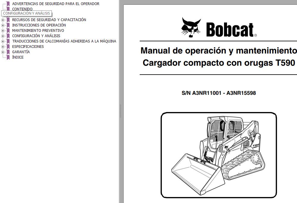 Bobcat Excavator T590 Operation Maintenance Manual ES