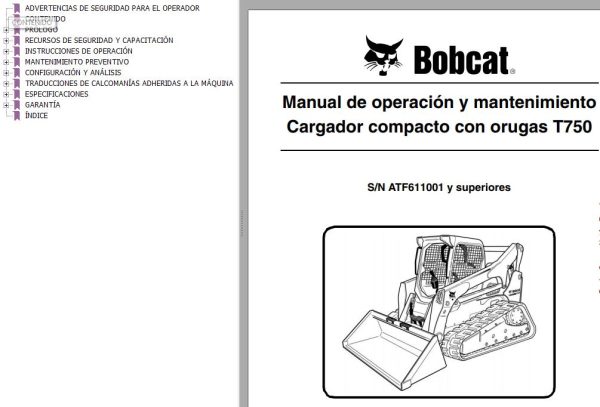 Bobcat Excavator T750 Operation Maintenance Manual ES