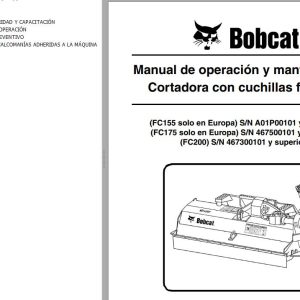 Bobcat Flail Cutter FC155 FC175 FC200 Operation Maintenance Manual 6903299 ES