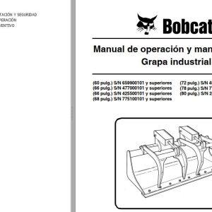 Bobcat Grapple Industrial 60 66 68 72 78 80 Operation Maintenance Manual 6900864 ES