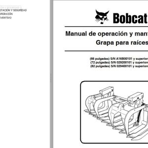 Bobcat Grapple Root 66 72 82 Operation Maintenance Manual 6903287 ES
