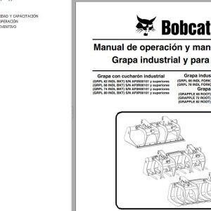 Bobcat Grapple Root GRPL 62 to GRPL 82 Operation Maintenance Manual 6987210 ES