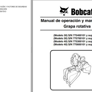 Bobcat Grapple Rotating 30 40 Operation Maintenance Manual 6901783 ES
