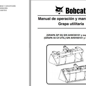 Bobcat Grapple Utility GB55 55C I UTIL Lperation Maintenance Manual 6987411 ES