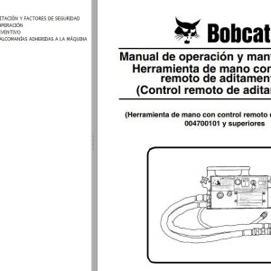 Bobcat Hand Tool Rac Operation Maintenance Manual 6901404 ES
