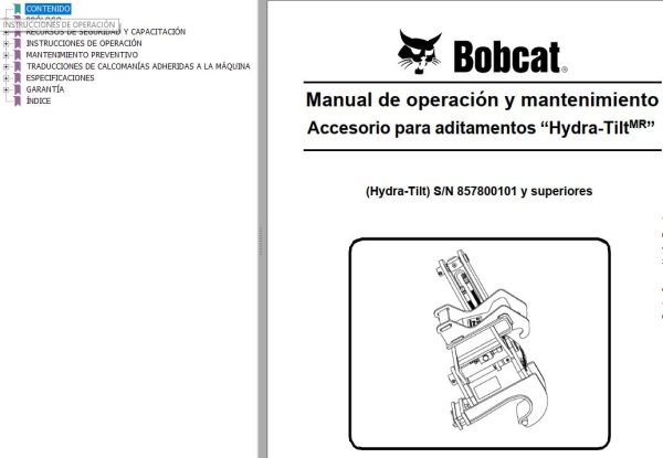 Bobcat Hydra Tilt Operation Maintenance Manual 6901173 ES