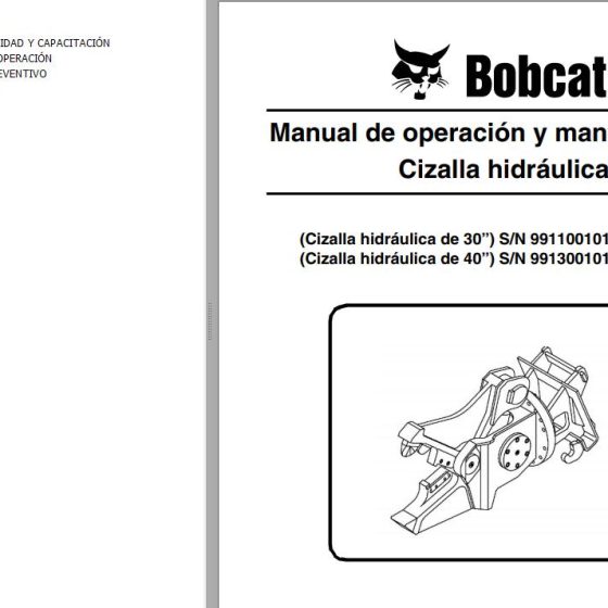 Bobcat Hydraulic Forklift Operation & Maintenance Manual 6900867 ES
