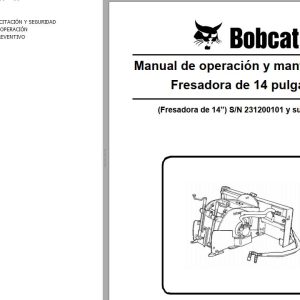 Bobcat Milling Machine 14 Operation Maintenance Manual 6901034 ES