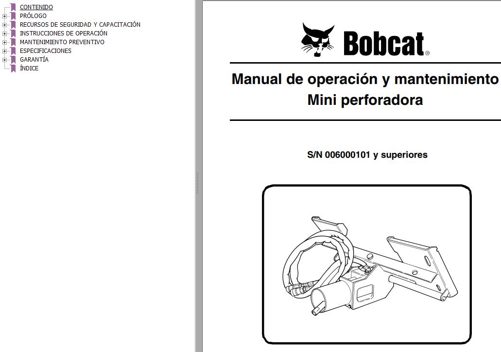 Bobcat Mini Boring Drive Operation Maintenance Manual 6903826 ES