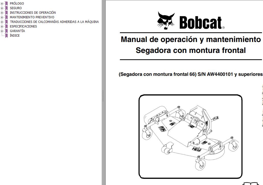 Bobcat Mower 66 Operation Maintenance Manual 6990477 ES