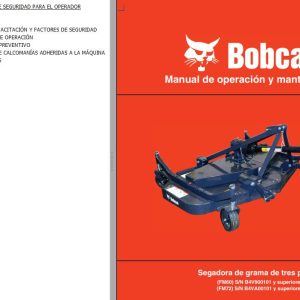 Bobcat Mower Three Point FM60 FM72 Operation Maintenance Manual 7384024 ES