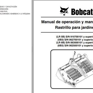 Bobcat Rake Landscape LR5B 5B3 LR6B 6B3 Operation Maintenance Manual 6724804 ES