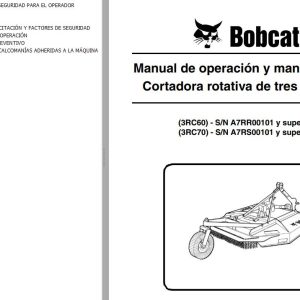 Bobcat Rotary Cutter 3RC60 3RC70 Operation Maintenance Manual 6986513 ES