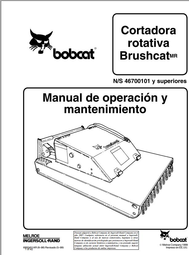 Bobcat Rotary Cutter Operation Maintenance Manual 6900451 ES