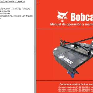 Bobcat Rotary Cutter Three Point 48 60 72 Operation Maintenance Manual 7383796 ES