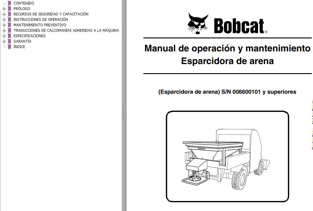 Bobcat Sand Spreader Operation Maintenance Manual 6902779 ES