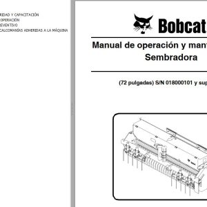 Bobcat Seeder 72 Operation Maintenance Manual 6903157 ES