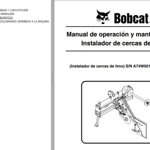 Bobcat Silt Fence Installer Operation Maintenance Manual 6904965 ES
