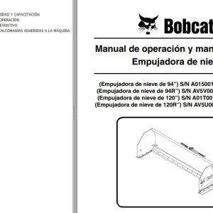 Bobcat Snow Pusher 94 94R 120 120R Operation Maintenance Manual 6904233 ES