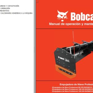 Bobcat Snow Pusher Pro 96 108 120 Operation Maintenance Manual 7393096 ES