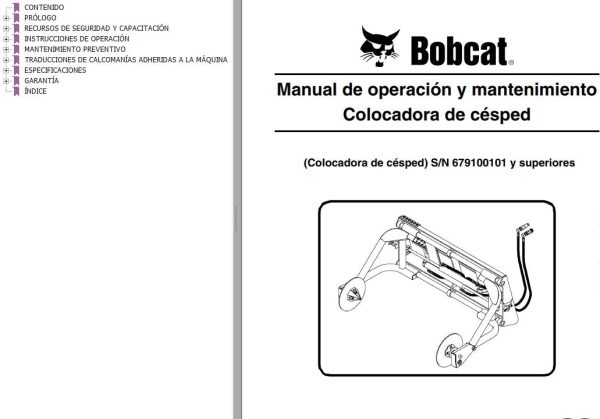 Bobcat Sod layer Operation Maintenance Manual 6901747 ES