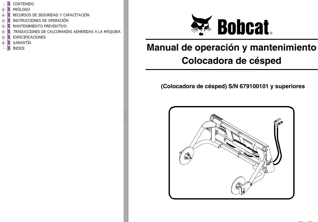 Bobcat Sod layer Operation Maintenance Manual 6901747 ES