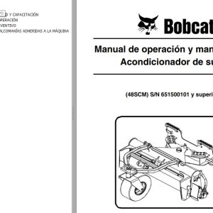 Bobcat Soil Conditioner 48SCM Operation Maintenance Manual 6902008 ES