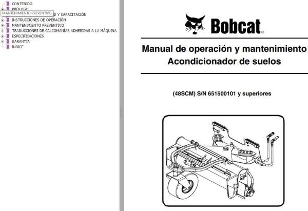Bobcat Soil Conditioner 48SCM Operation Maintenance Manual 6902008 ES