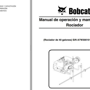 Bobcat Sprayer 40 Gallons Operation Maintenance Manual 6986510 ES