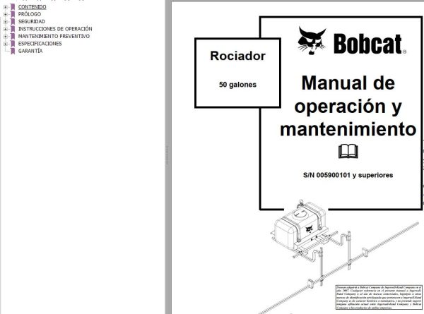 Bobcat Sprayer 50 Gallons Operation Maintenance Manual 6903168 ES
