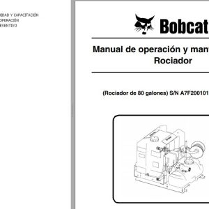 Bobcat Sprayer 80 Gallons Operation Maintenance Manual 6986508 ES