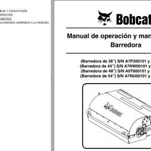 Bobcat Sweeper 36 44 48 54 Operation Maintenance Manual 6986561 ES