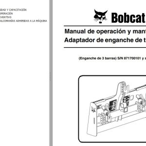 Bobcat Three Bar Hitch Adapter Operation Maintenance Manual 6904285 ES