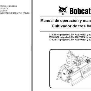 Bobcat Tiller 3TIL48 3TIL60 3TIL74 Operation Maintenance Manual 6987114 ES