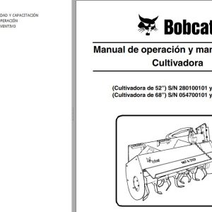 Bobcat Tiller 52 68 Operation Maintenance Manual 6722851 ES