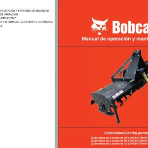 Bobcat Tiller Three Point 48 60 72 Operation Maintenance Manual 7383803 ES