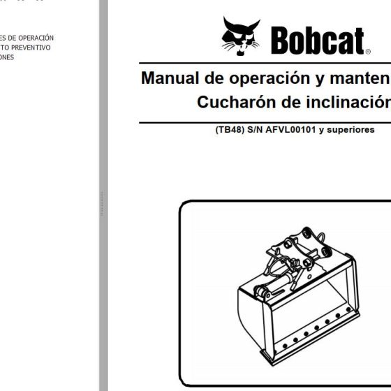 Bobcat Tilt Bucket Operation & Maintenance Manual 7331702 ES