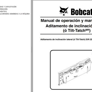 Bobcat Tilt Tatch Operation Maintenance Manual 6903158 ES