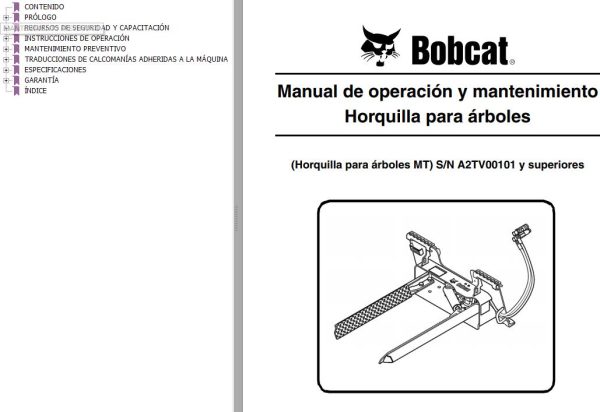 Bobcat Tree Fork MT Operation Maintenance Manual 6904886 ES