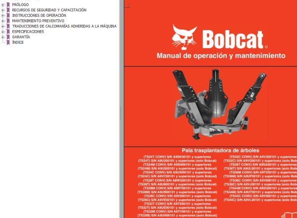 Bobcat Tree Spade Operation Maintenance Manual 6904224 ES