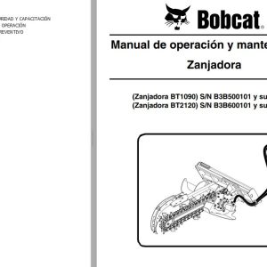 Bobcat Trencher BT1090 BT2120 Operation Maintenance Manual 6990977 ES