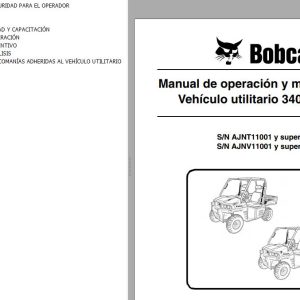 Bobcat Utility Vehicle 3400 3400XL Operation Maintenance Manual ES
