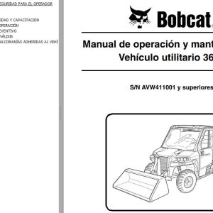 Bobcat Utility Vehicle 3650 Operation Maintenance Manual ES