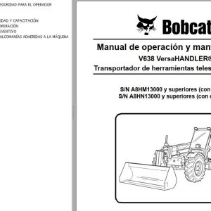 Bobcat VersaHANDLER V638 Operation Maintenance Manual 6989575 ES