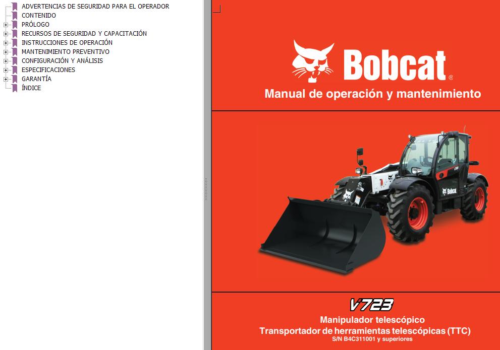 Bobcat VersaHANDLER V723 Operation Maintenance Manual 7324186 ES