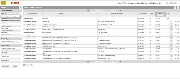 CLAAS WebTIC Offline PL Polski 07.2023 Service Library Documentation DVD 1