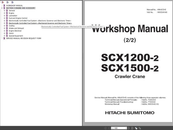 Hitachi Sumitomo Crane SCX1500 2 Operator Workshop and Technical Manual 2