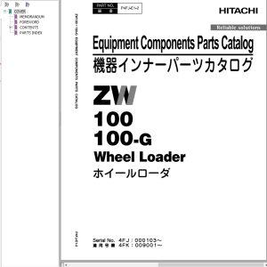 Hitachi Wheel Loader ZW100 Equipment Components Parts Catalog P4FJ E1 2 EN JP