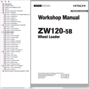 Hitachi Wheel Loader ZW120 5B Workshop Manual WNCC EN 00 1