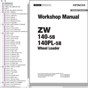 Hitachi Wheel Loader ZW140 5B Workshop Manual